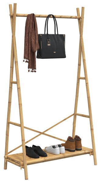 Bambusz ruhaállvány polccal 102 x 50 x 190 cm