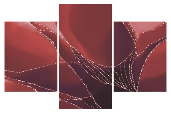 Kép - Piros absztrakt virág N⁰2 (90x60 cm)
