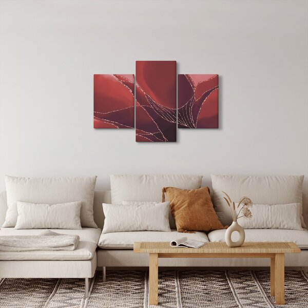 Kép - Piros absztrakt virág N⁰2 (90x60 cm)