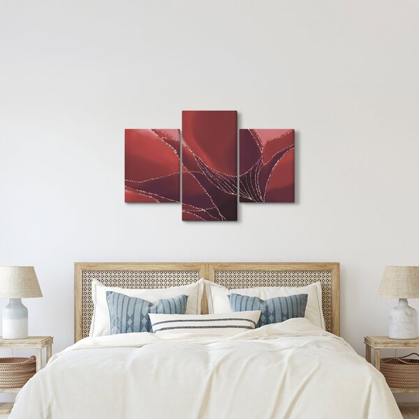 Kép - Piros absztrakt virág N⁰2 (90x60 cm)