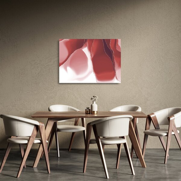 Üveg kép - Piros absztrakt virág N⁰3 (70x50 cm)
