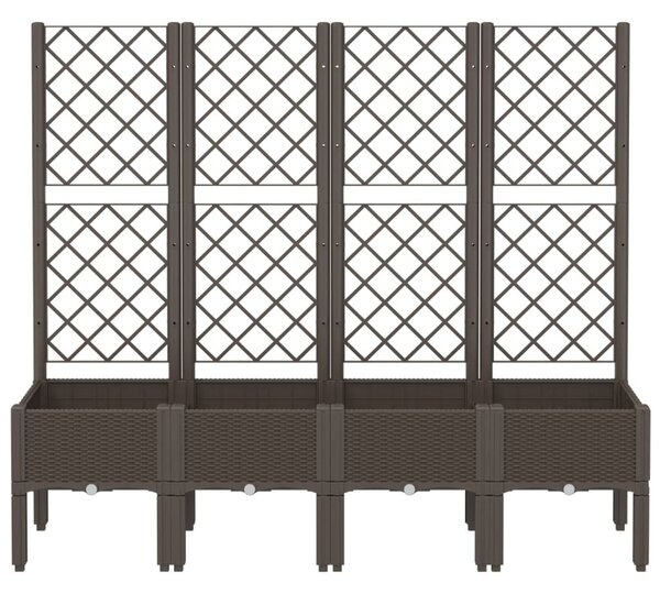 Barna polipropilén rácsos kerti ültetőláda 160 x 40 x 142 cm