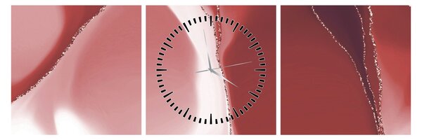 Kép - Piros absztrakt virág N⁰3 (órával) (90x30 cm)