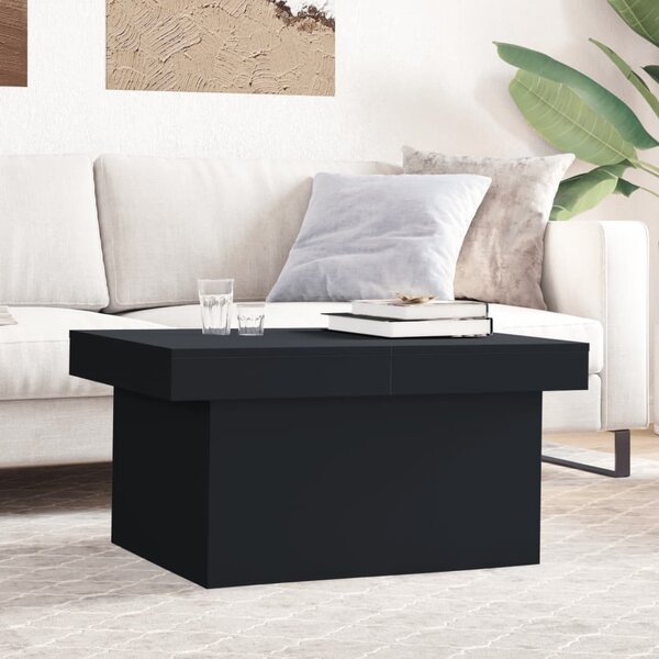 Fekete szerelt fa dohányzóasztal 80 x 55 x 40 cm