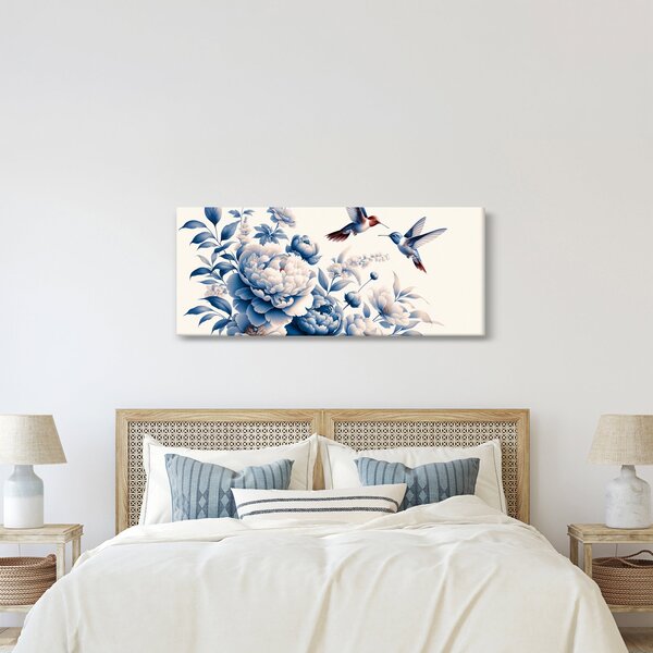 Kép - Kolibrik a virág felett (120x50 cm)
