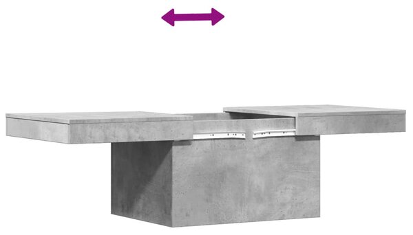 Betonszürke szerelt fa dohányzóasztal 100 x 55 x 40 cm
