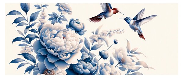 Kép - Kolibrik a virág felett (120x50 cm)
