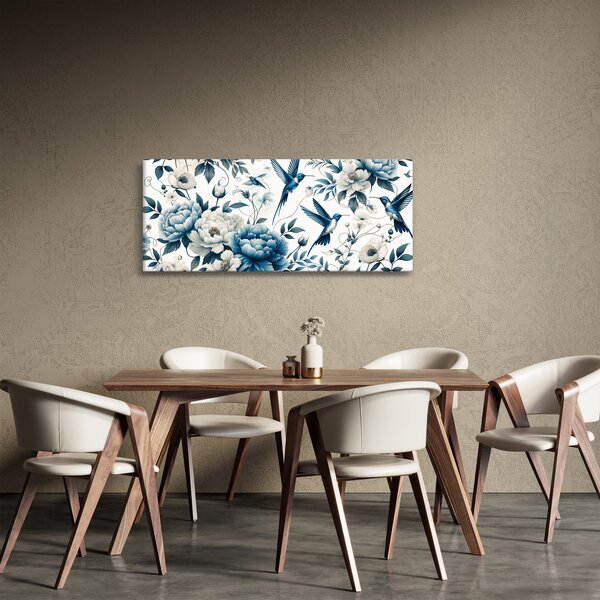 Kép - Kolibrikok virágokkal (120x50 cm)