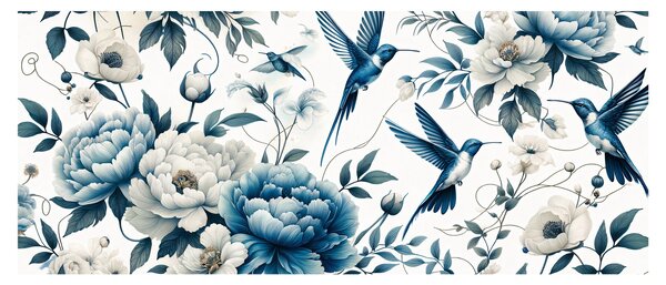 Kép - Kolibrikok virágokkal (120x50 cm)