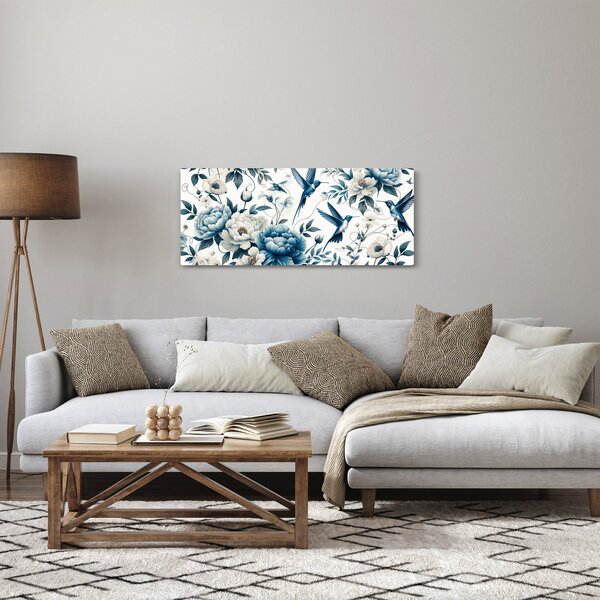 Kép - Kolibrikok virágokkal (120x50 cm)