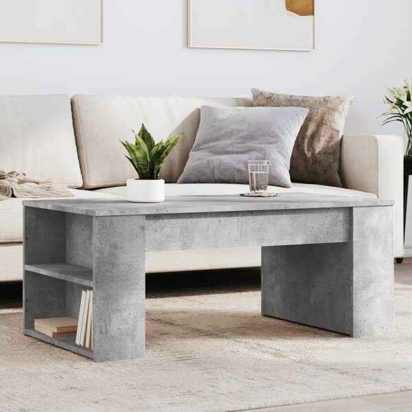 Betonszürke szerelt fa dohányzóasztal 102 x 55 x 42 cm