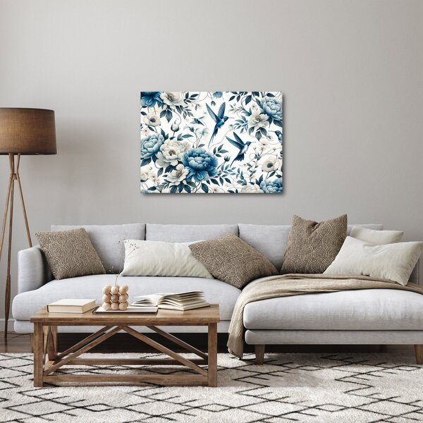 Kép - Kolibrikok virágokkal (70x50 cm)