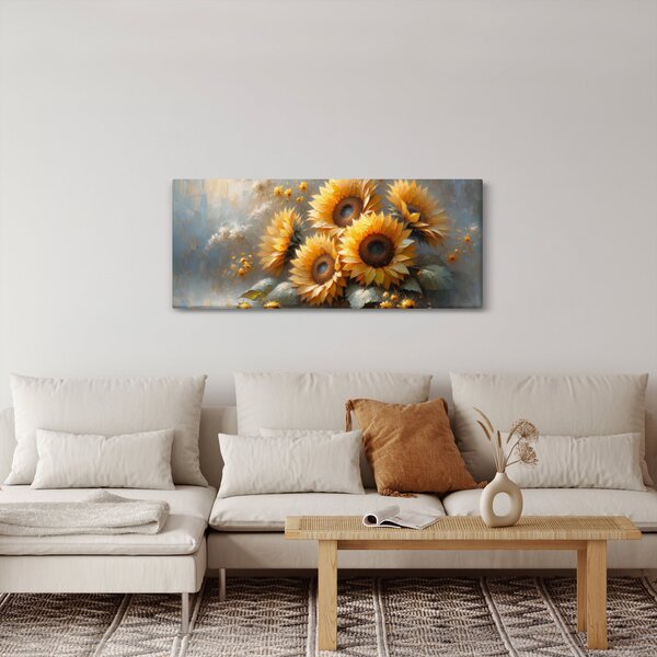 Kép - Napraforgók festménye (120x50 cm)