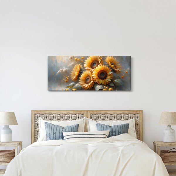 Kép - Napraforgók festménye (120x50 cm)