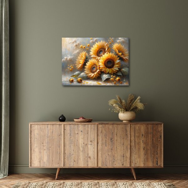 Kép - Napraforgók festménye (70x50 cm)