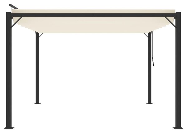 Krémszínű szövet és alumínium pavilon lamellás tetővel 3 x 3 m