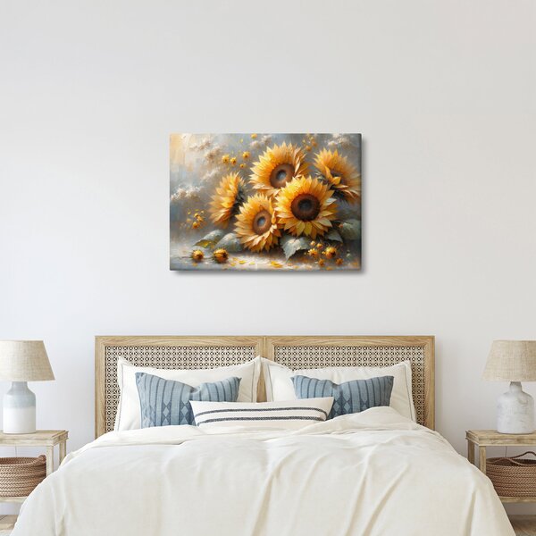 Kép - Napraforgók festménye (70x50 cm)