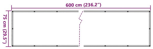 75x600 cm bézs Oxford szövetű erkély ablak sötétítő