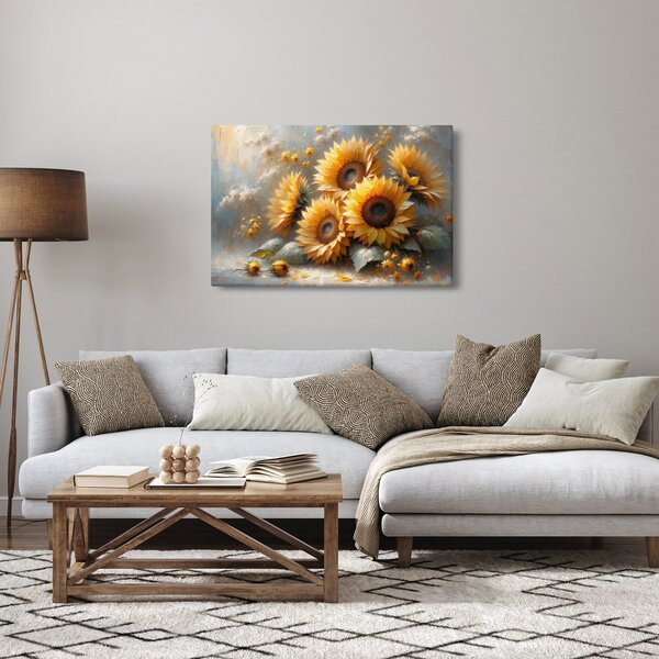 Kép - Napraforgók festménye (90x60 cm)