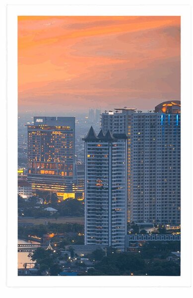 Poszter kilátás a naplementére, Bangkok városában