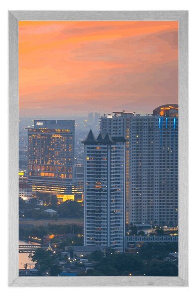 Poszter kilátás a naplementére, Bangkok városában