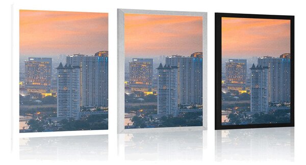 Poszter kilátás a naplementére, Bangkok városában