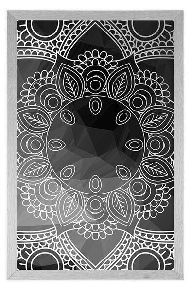 Poszter fekete fehér Mandala