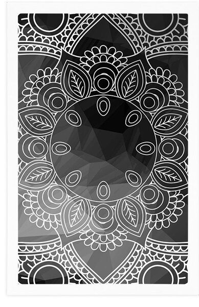 Poszter fekete fehér Mandala