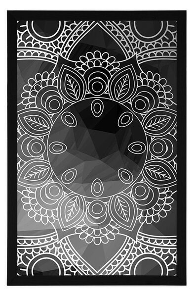 Poszter fekete fehér Mandala