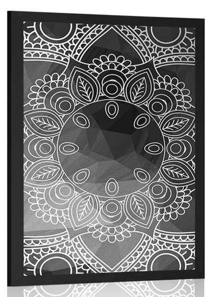 Poszter fekete fehér Mandala