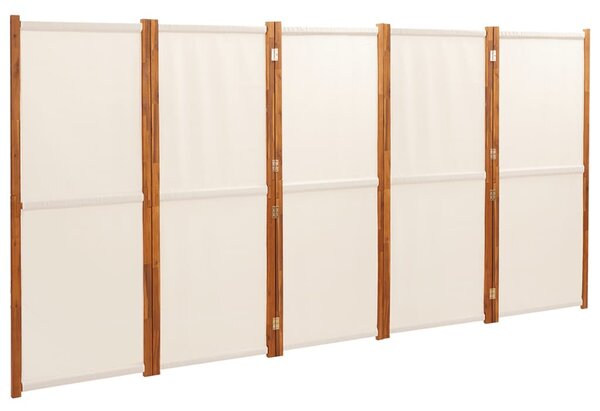 Fehér 5 paneles térelválasztó 350x180 cm