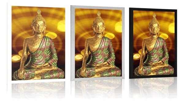 Poszter Buddha szobor abzstrakt háttérrel
