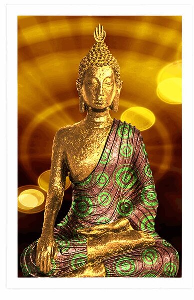 Poszter Buddha szobor abzstrakt háttérrel
