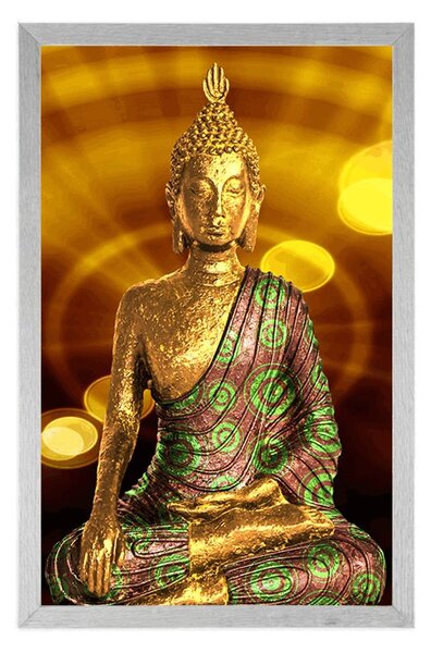 Poszter Buddha szobor abzstrakt háttérrel