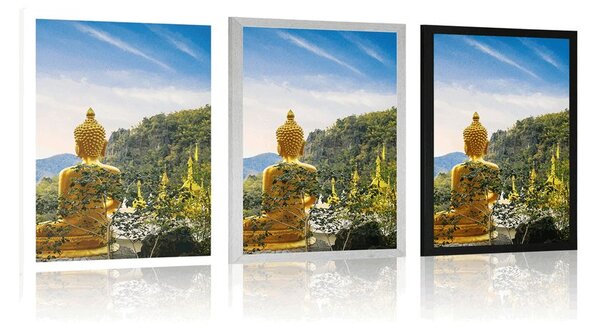 Poszter arany Buddha kilátása