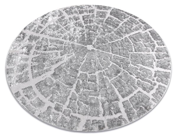 Modern MEFE szőnyeg Kör 6185 Fa Faipari - Structural két szintű gyapjú szürke