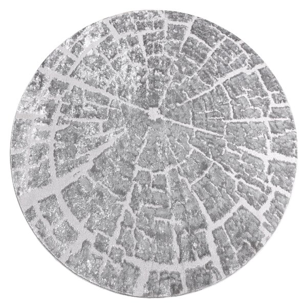 Modern MEFE szőnyeg Kör 6185 Fa Faipari - Structural két szintű gyapjú szürke