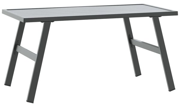 Fekete porszórt acél kerti dohányzóasztal 90 x 45 x 35 cm