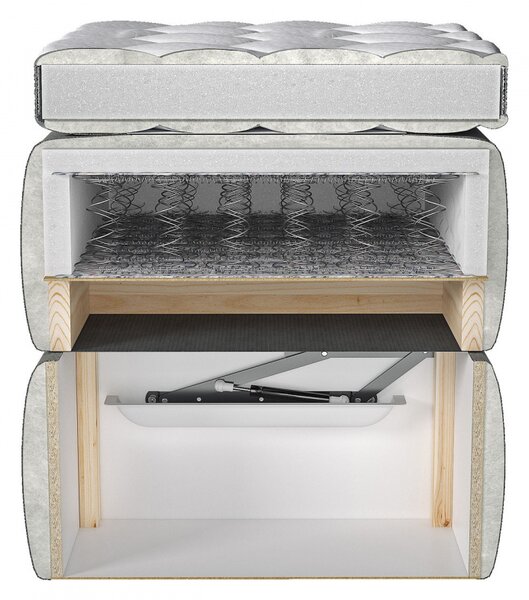 CARMIN boxspring ágy 180x200 - bézs + INGYENES topper