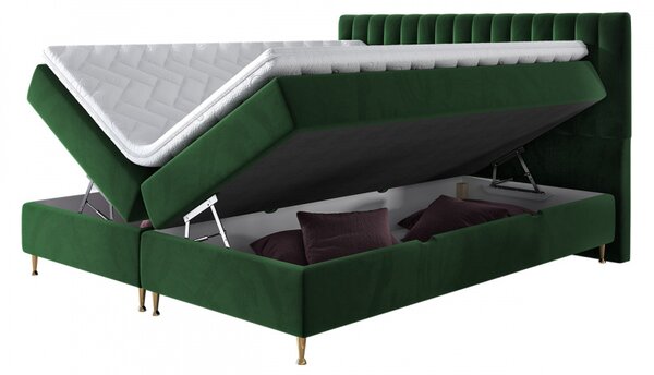 CANDICE boxspring ágy 160x200 - bézs + INGYENES topper