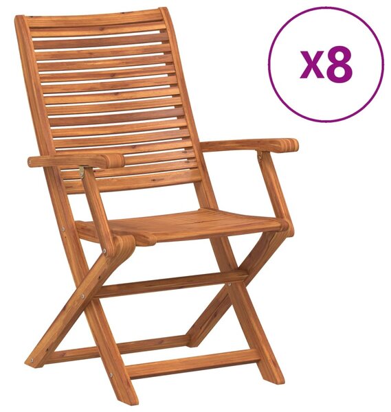 8 db összecsukható tömör akácfa kerti szék 57x66x95 cm