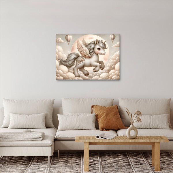 Kép - Egyszarvú a felhőkben (70x50 cm)
