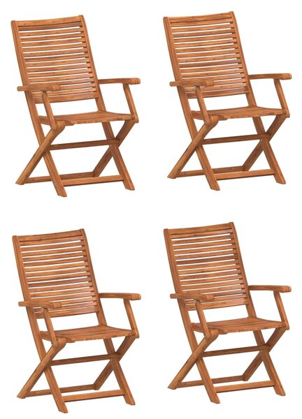 4 db összecsukható tömör akácfa kerti szék 57x66x95 cm