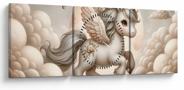 Kép - Egyszarvú a felhőkben (órával) (90x30 cm)