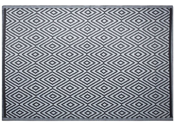 Dekoratív Fekete Kültéri Szőnyeg Geometrikus Mintázattal 150 x 210 cm SIKAR