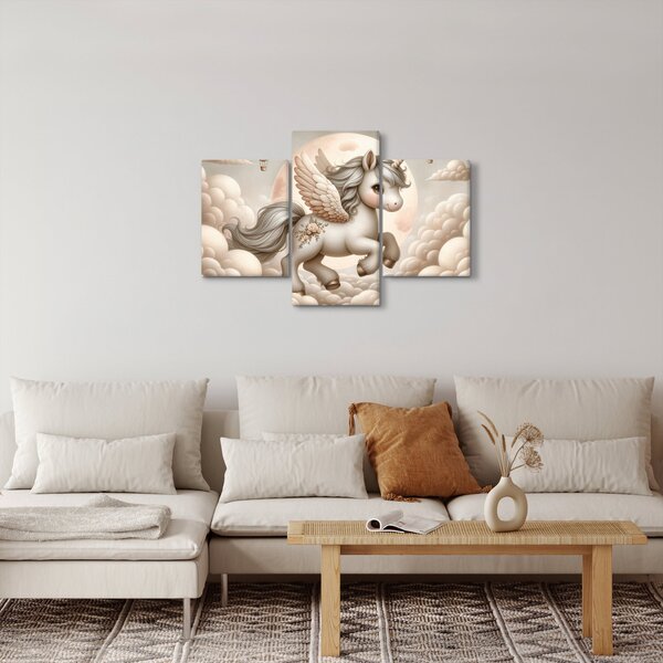 Kép - Egyszarvú a felhőkben (90x60 cm)