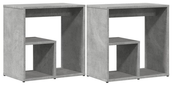 2 db betonszürke szerelt fa kisasztal 50x30x50 cm