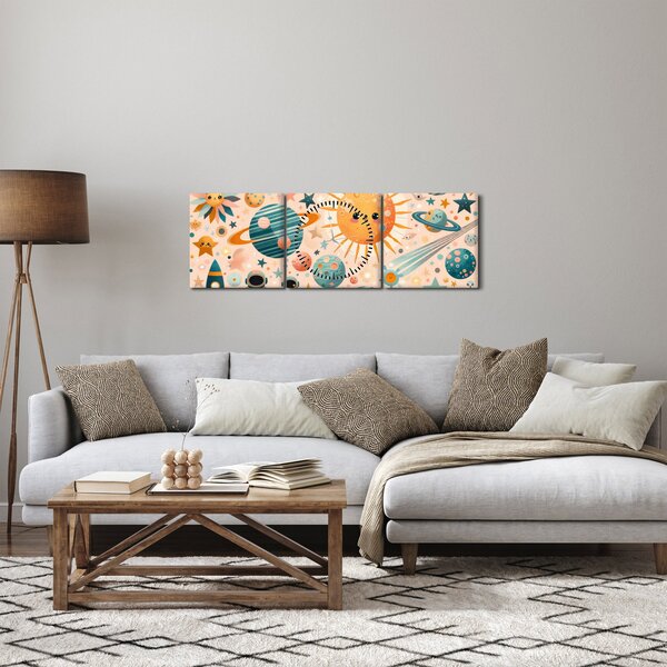 Kép - Darabok az űrből (órával) (90x30 cm)