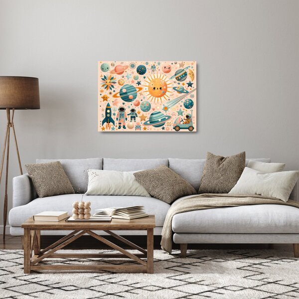 Üveg kép - Darabok az űrből (70x50 cm)