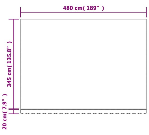 Többszínű csíkos pótszövet napellenzőhöz 5 x 3,5 m